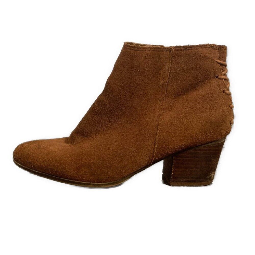 Aldo Womens Genuine Suede Leather Camel Brown Medium Heel Boots Booties 7.5